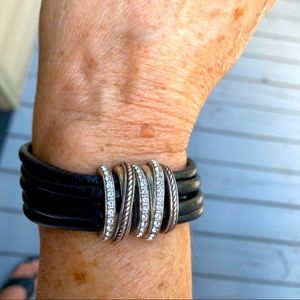 Brighton leather infinity bracelet with Cubic zirconium stones.